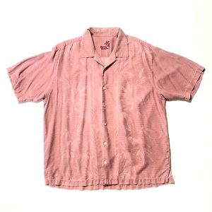 Tommy Bahama Collared Casual Button Up Camp Hawaiian Shirt Salmon Pink Mauve XL